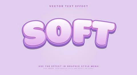 Soft Cute editable text effect Stock Illustration