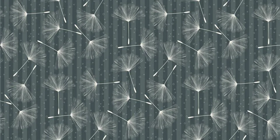 Soft dandelions pattern Soft gray background pattern with dandelion seeds.... Stock Photos