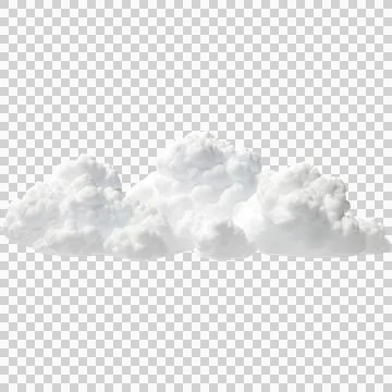 Soft detailed white cumulus cloud element with a highly detailed fluffy white Stock Illustration