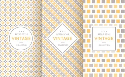 Soft different vector seamless patterns Stock Illustration