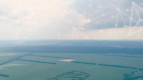 A soft digital overlay of technological elements blending Stock Footage 296843678