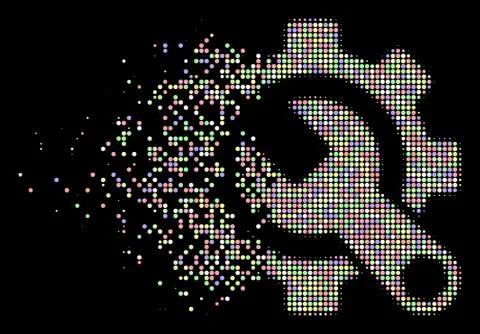 Soft Dissolved Pixelated Halftone Service Tools Icon Ilustración de archivo