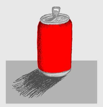Soft drink on alluminium doodle vector Stock Illustration
