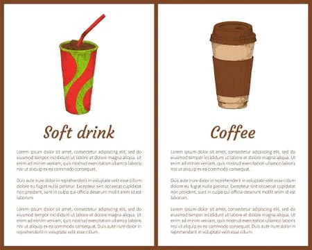 Soft Drink and Coffee Cup Vector Illustration Stock Illustration