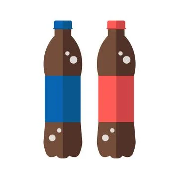 Soft drink bottle flat icon Stock Illustration