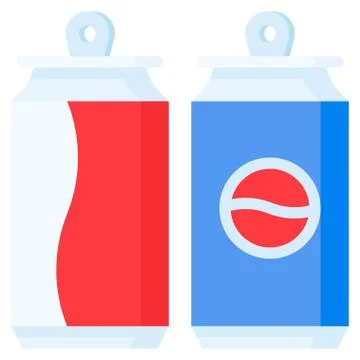 Soft drink can icon, Beverage flat vector illustration Stock Illustration