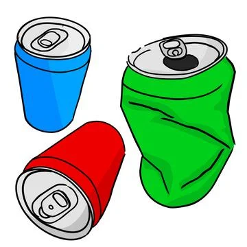 Soft drink can,  simple vector doodle vector hand draw sketch, set 3 Stock Illustration