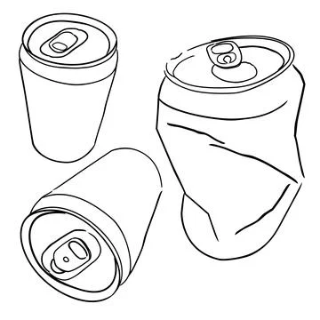 Soft drink can,  simple vector doodle vector hand draw sketch, set 3 Stock Illustration