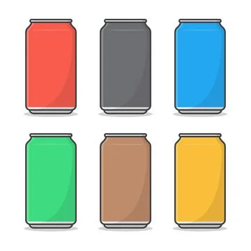 Soft Drink Can Vector Icon Illustration. Metal Can For Drink Flat Icon Stock Illustration