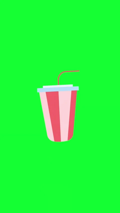 Soft Drink Cup Green Screen Animation Video stock 346568250