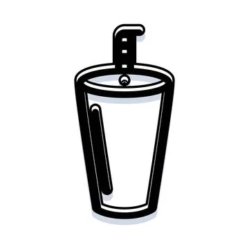 Soft drink cup with straw doodle icon design Stock Illustration