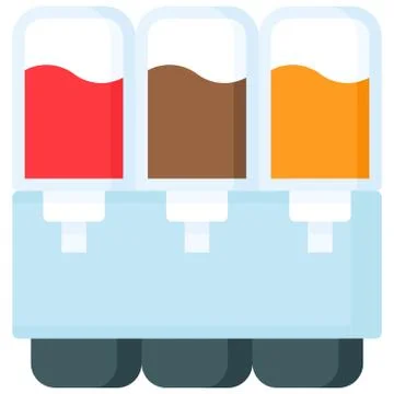 Soft drink dispenser icon, Beverage flat vector illustration Stock Illustration