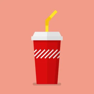 Soft drink in flat style Stock Illustration