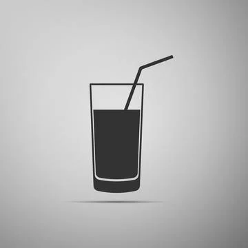Soft drink icon isolated on grey background. Flat design. Vector Illustration Stock Illustration