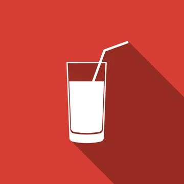 Soft drink icon isolated with long shadow. Flat design. Vector Illustration Stock Illustration