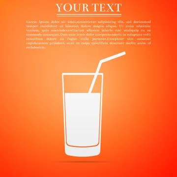 Soft drink icon isolated on orange background. Flat design. Vector Illustration Stock Illustration