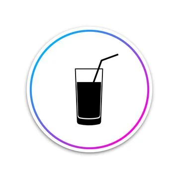 Soft drink icon isolated on white background. Circle white button. Vector Stock Illustration