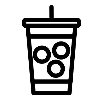 Soft drink icon symbol - Refreshing fast food Soft drink with ice イラスト素材