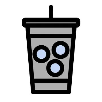 Soft drink icon symbol - Refreshing fast food Soft drink with ice Stockillustratie