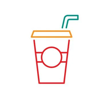 Soft drink line vector icon Stock Illustration