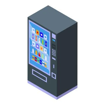 Soft drink machine icon isometric vector. Water bottle Stock Illustration