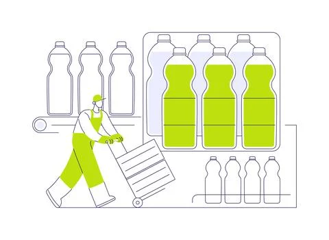 Soft drink packaging abstract concept vector illustration. Stock Illustration