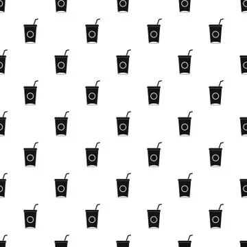 Soft drink in paper cup pattern vector Stock Illustration