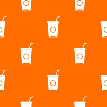 Soft drink in paper cup pattern seamless 스톡 일러스트