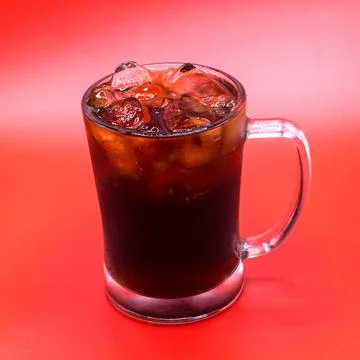 Soft drink red background space big Stock Photos