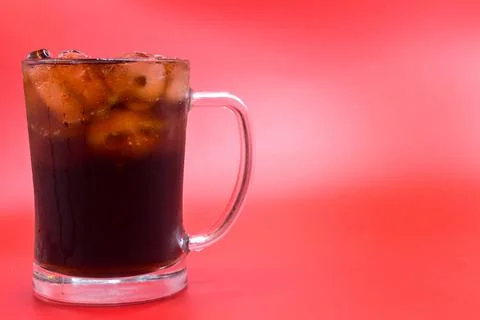 Soft drink red background space big Stock Photos