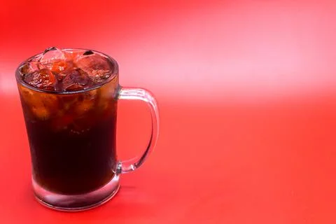 Soft drink red background space big Stock Photos