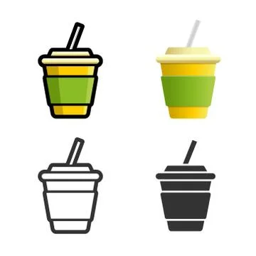 Soft drink vector colored icon set Stock Illustration