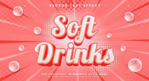 Soft Drinks editable text effect template Stock Illustration