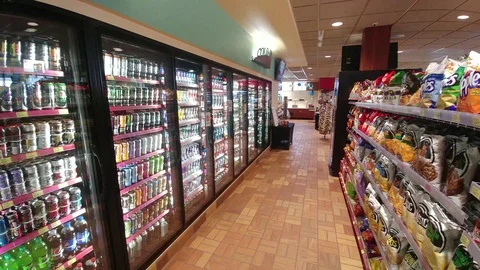 Soft Drinks or soda in a Convenience Store Stock Footage 119782334