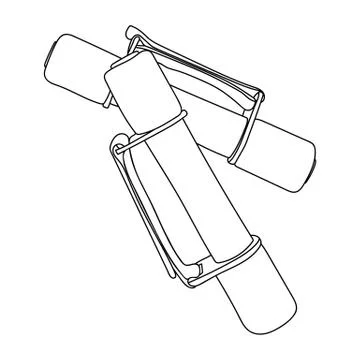 Soft dumbbell set vector illustration black line isolated	 Stock Illustration