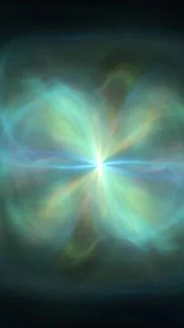 Soft ethereal light bloom with translucent blue and green rays radiating fr.. Stock Photos