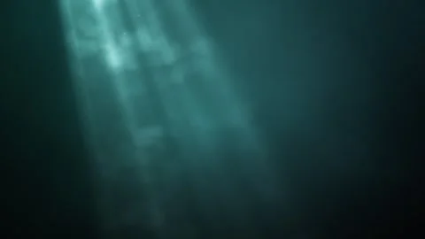 Soft Ethereal Light Rays Streaming Through Misty Turquoise Haze Stock-Footage 295324103