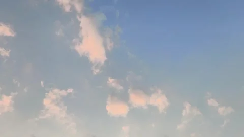 Soft Evening Clouds Across Blue Sky Video stock 337579811