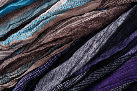 Soft fabric with multicolor stripe background closeup texture Stock Photos