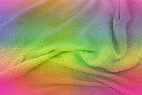 Soft fabric in rainbow colored. multicolor cloth texture background Stock Photos