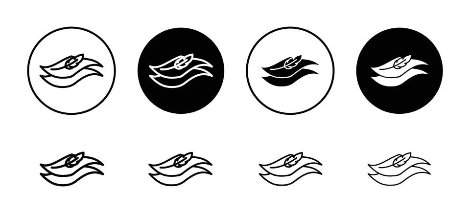 Soft fabric vector icon set collection. Soft fabric Outline flat Icon. Stock Illustration