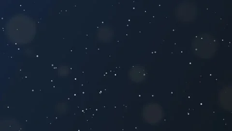 Soft falling snow and bokeh on a dark navy winter loop Video stock 346168190