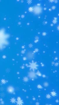 Soft falling white snowflakes drifting across a bright blue winter background Stock Illustration