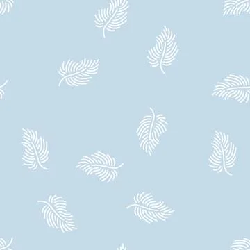 Soft feather fluffy line seamless pattern Stock Illustration