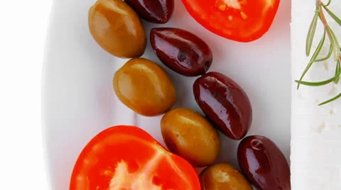 Soft feta cube and bread toast 库存影片 25542824