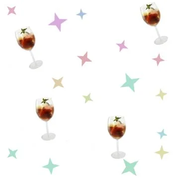 Soft fine seamless pattern with fruit drink in wineglass Illustrazione stock