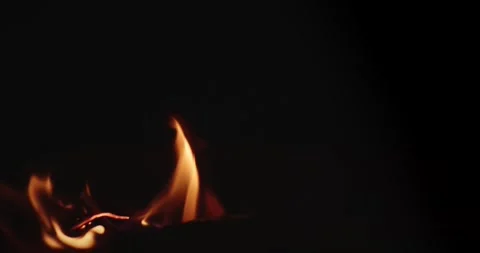 Soft fire flames on black background Vídeo Stock 329923764