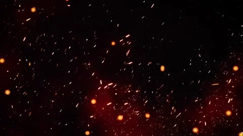 Soft Fire Sparks Rain with Floating Embers Overlay - Cinematic Burning Particle Stock Footage 332612887