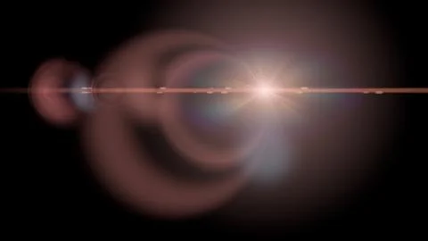 Soft flare overlay sun light len effect on black background. Red brown circul Stock Photos