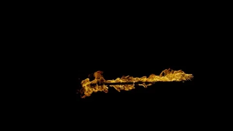 Soft Flickering Floor Fire VFX Overlay against black Stock Footage 326368542